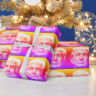 PRESENTE PAPEL DE EMBALAGEM DE POP DE TRUMP