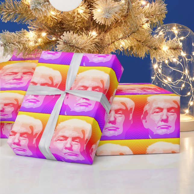PRESENTE PAPEL DE EMBALAGEM DE POP DE TRUMP (Feriados)