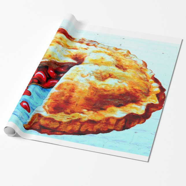 Presente papel de embalagem de torta de cereja (Desenrolado)