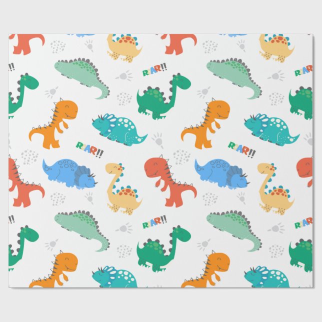 PRESENTE PAPEL DE EMBALAGEM: DINOSSAUROS (Aberto)