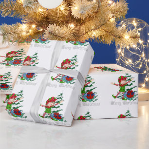 Presente Papel de embalagem do Natal Elf Holiday