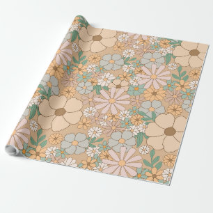 Presente Papel De Embalagem Floral Brilhante De 30 Polegada