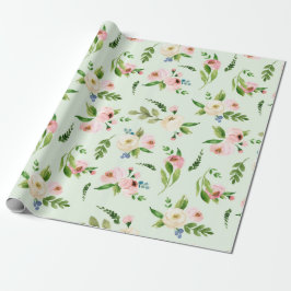 Presente papel de embalagem floral de casamento com primave