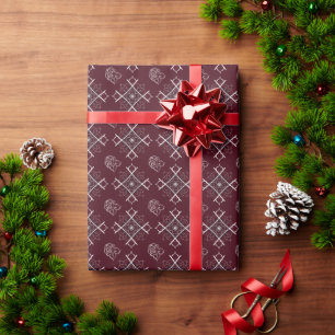 Presente Papel de embalagem floral, intricado e marrom
