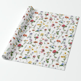 Presente Papel De Embalagem Floral Vintage - Flores Colorid