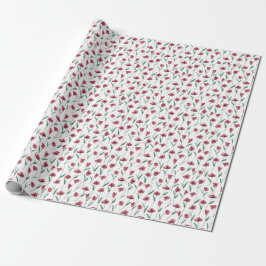 Presente Papel De Embalagem Floral Whimsical - Flores Escri