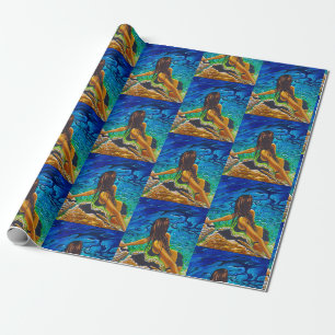 PRESENTE PAPEL DE EMBALAGEM - GAROTA EM ROCKPOOL