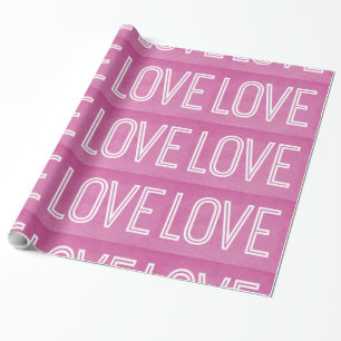 Presente Papel De Embalagem Kraft Love, Rosa
