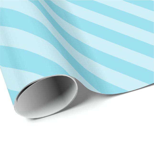 Presente Papel de embalagem listrado de azul-bebê (Ponta do rolo)