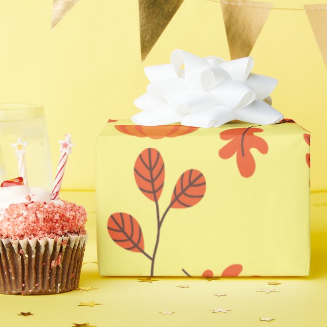 Presente Papel De Embalagem Sem Costura: Folha De Pumpkin D (Festa de aniversário)