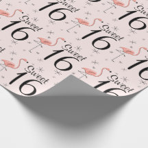 Papel de embalagem "Sweet 16", cor-de-rosa Flaming
