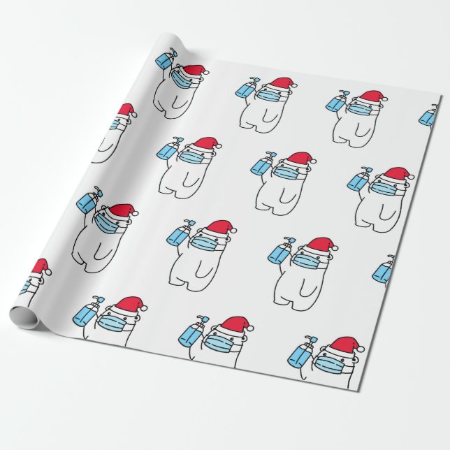 PRESENTE PAPEL DE EMBALAGEM URSO FOFO COM MÁSCARA E DESINFE (Desenrolado)