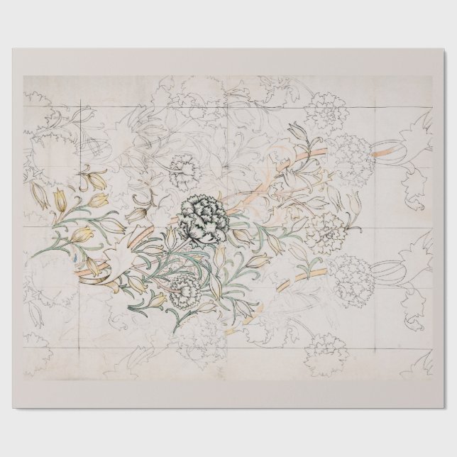 PRESENTE PAPEL DE EMBALAGEM: WILLIAM MORRIS : WILD TULIP (Aberto)