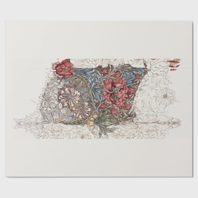 PRESENTE PAPEL DE EMBALAGEM: WILLIAM MORRISE : HONEYSUCKLE (Aberto)