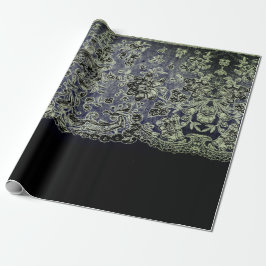 Presente Papel de emblema ANTICO LACE PRETO E AZUL GIFT