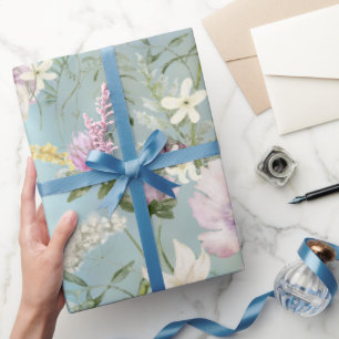 Presente Papel de emblema azul Elegante