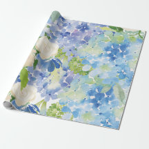 Papel de emblema da flor azul-verde Hydrangea