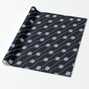 Presente Papel de emblema de padrão floral azul-marisquino