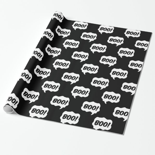 Presente Papel de emblema de palestra do Halloween Boo (Desenrolado)