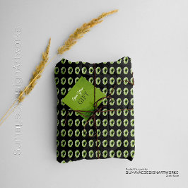 Presente Papel de emblema verde mínimo escuro