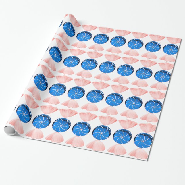 Presente Papel de embrulhamento Blue Candy (Desenrolado)