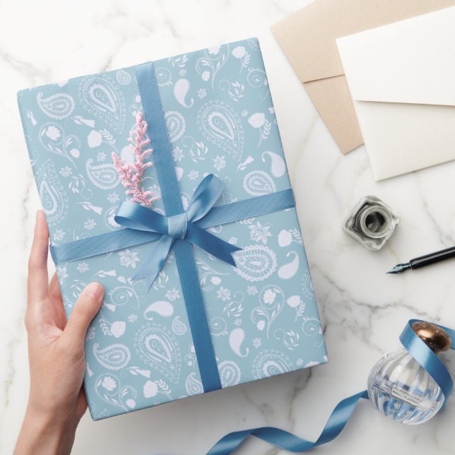 Presente Papel de embrulhamento branco e azul do padrão Pai (Presentear)