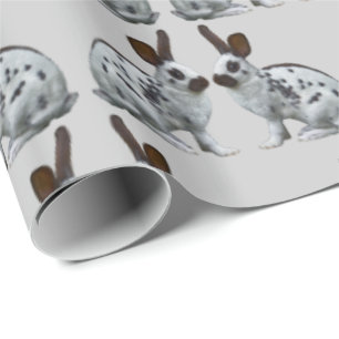Presente Papel de embrulhamento Bunny Frenzy (Cinza de luz)