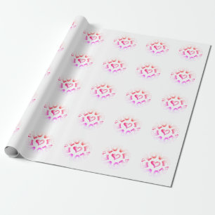 Presente Papel de embrulhamento com brilho de amor
