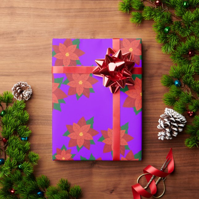 Presente Papel de embrulhamento das flores das estrelas de  (Presente de Natal)
