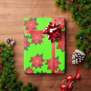 Presente Papel de embrulhamento das flores das estrelas de 