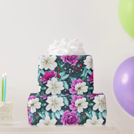 Presente Papel de embrulhamento das flores femininas, cor-d
