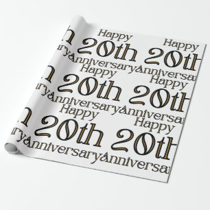 Presente Papel de embrulhamento de 20 de Feliz Aniversário