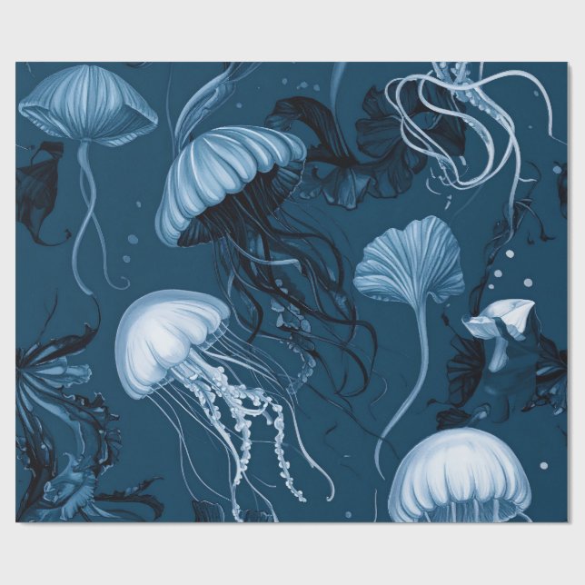 Presente Papel de embrulhamento de águas-vivas do mar profu (Aberto)