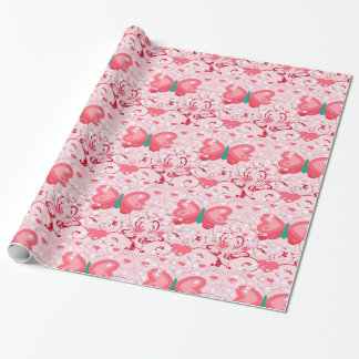 Presente Papel de embrulhamento de amor da borboleta