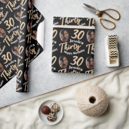 Presente Papel de embrulhamento de aniversário de 30 anos d