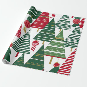 Presente papel de embrulhamento de árvores de natal