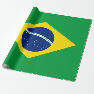 Presente Papel de embrulhamento de bandeiras brasileiras