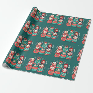Presente Papel de embrulhamento de boneca de Natal Matryosh