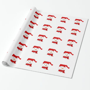 Presente Papel de embrulhamento de boneco de neve desenhado