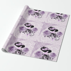 Presente Papel de embrulhamento de cadarços Lady Vintage, L