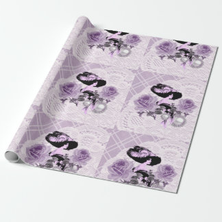Presente Papel de embrulhamento de cadarços Lady Vintage, L