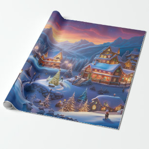 Presente Papel de embrulhamento de cidade de Natal,