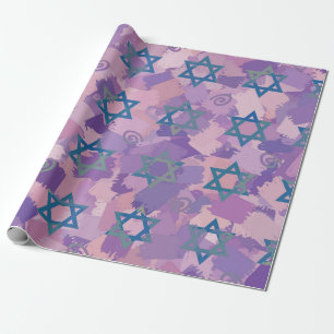 Presente Papel de embrulhamento de Design de estrela judaic