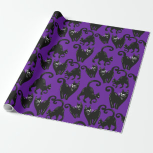 Presente Papel de embrulhamento de Dia das Bruxas de Gato N
