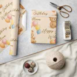 Presente Papel de embrulhamento de dia de nascimento do Urs