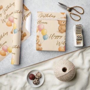 Presente Papel de embrulhamento de dia de nascimento do Urs