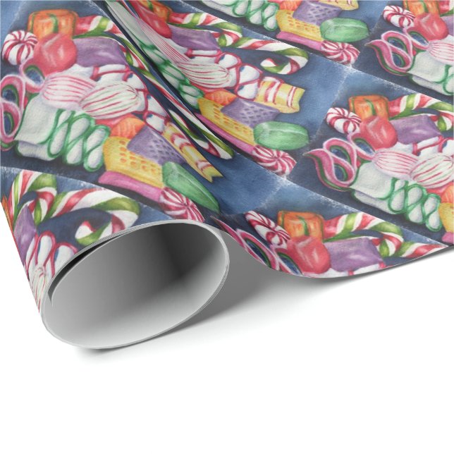 Presente Papel de embrulhamento de doces de Natal (Ponta do rolo)