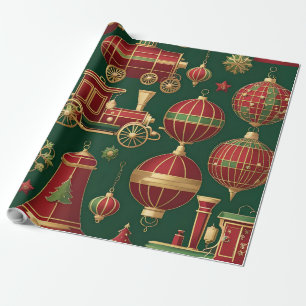 Presente papel de embrulhamento de enfeites de natal de gal