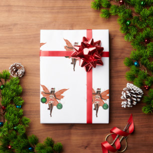 Presente Papel de embrulhamento de fadas de Natal afro-amer