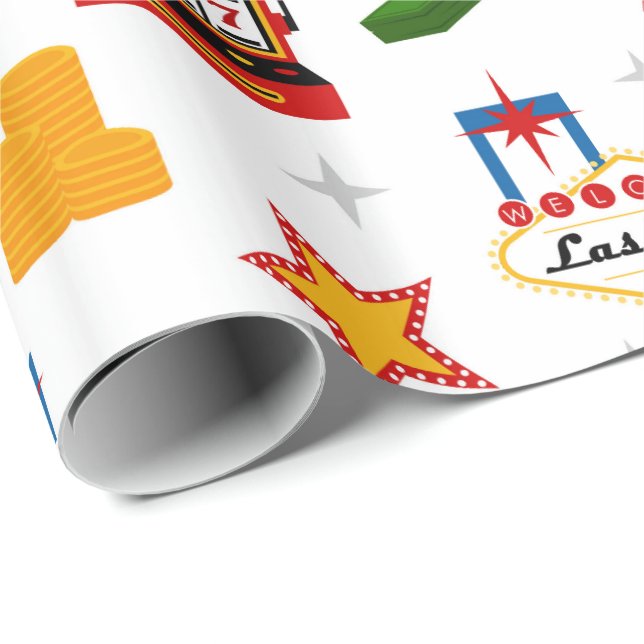 Presente Papel de embrulhamento de festas de Casino Diverti (Ponta do rolo)